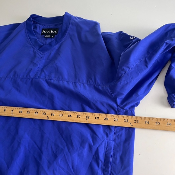 FootJoy Royal Blue V-Neck Pullover Windbreaker Jacket Mens Small W/ Pkts Poly - Picture 5 of 8